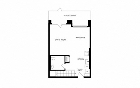 Floor plan for 2 beds, 2 baths, 1341 sqft